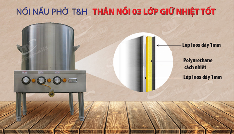 NỒI NẤU PHỞ ĐIỆN T&H 60 LÍT